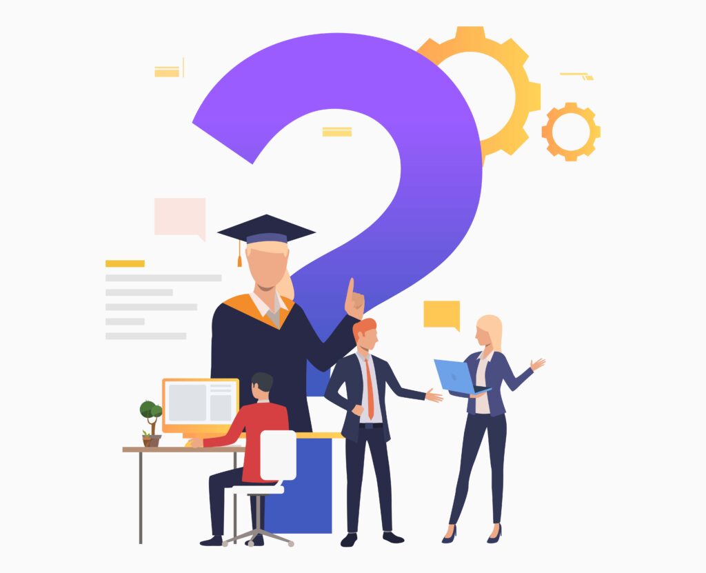 man working with computer, people talking vector illustration